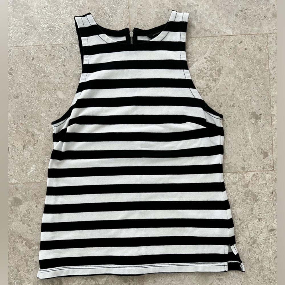 Banana Republic Stripe Tan Top Size 4